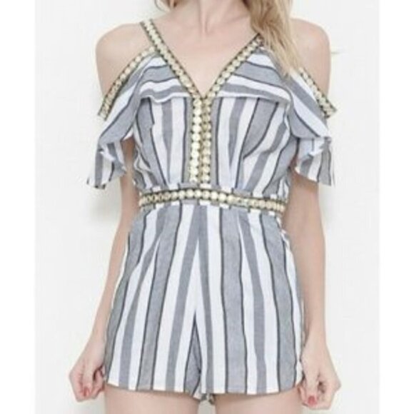 Pants Romper BOHO CHIC STRIPED ROMPER - Picture 3 of 4